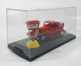 1998 Road Champs 1932 Ford Model B Red with Orange Flames Die Cast Toy Car Vehicle with Opening Trunk and Food Serving Sign in Display Case