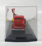 1998 Road Champs 1932 Ford Model B Red with Orange Flames Die Cast Toy Car Vehicle with Opening Trunk and Food Serving Sign in Display Case