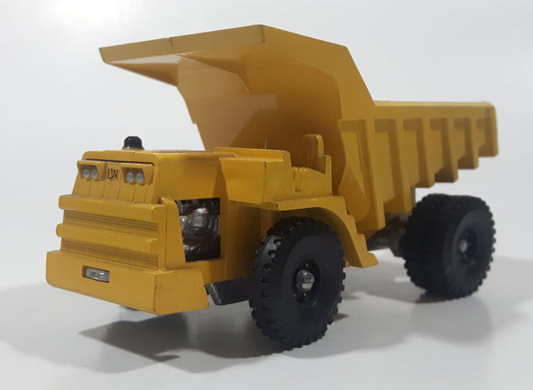Vintage Hubley Tiny Toys LW Dump Truck Yellow Plastic and Metal Die Cast Toy Car Vehicle Made in U.S.A.