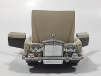Vintage Corgi Rolls Royce Corniche Cream Beige and Brown Die Cast Toy Car Vehicle with Opening Doors Hood Trunk Made in Gt. Britain