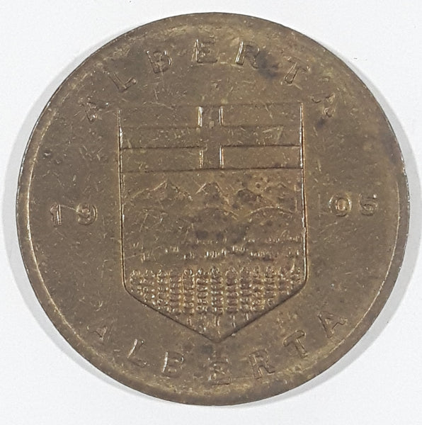 Vintage 1960s Alberta 1905 Wild Rose Brass Metal Coin