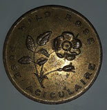 Vintage 1960s Alberta 1905 Wild Rose Brass Metal Coin