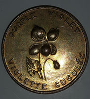 Vintage 1960s New Brunswick 1867 Purple Violet Brass Metal Coin