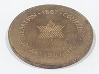 Vintage 1867 to 1967 Canada Confederation Brass Metal Coin