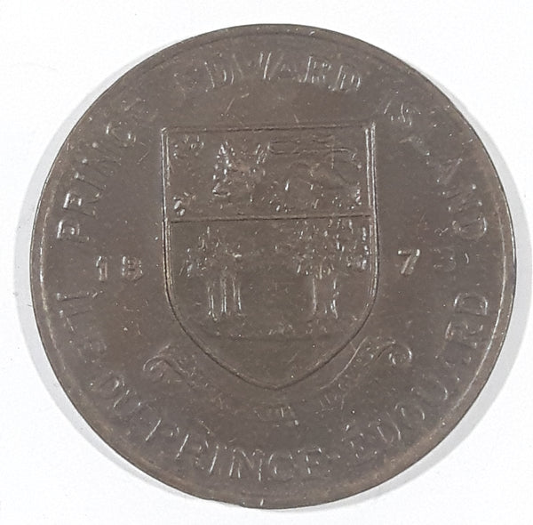 Vintage 1973 PEI Prince Edward Island 1873 Lady's Slipper Flower Metal Coin