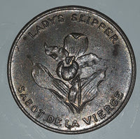 Vintage 1973 PEI Prince Edward Island 1873 Lady's Slipper Flower Metal Coin