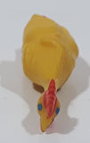 Yellow and Orange Rubber Chicken Style Miniature 1 1/2" Tall Tiny Hard Plastic Toy Figure