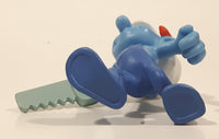 2011 Peyo "Carpenter" Smurf Holding a Saw with a Pencil in His Ear PVC Toy Figure McDonald's Happy Meal