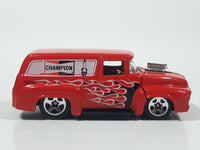 2010 Hot Wheels HW Performance 1956 Ford Truck Champion Spark Plugs Red Die Cast Toy Car Hot Rod Vehicle