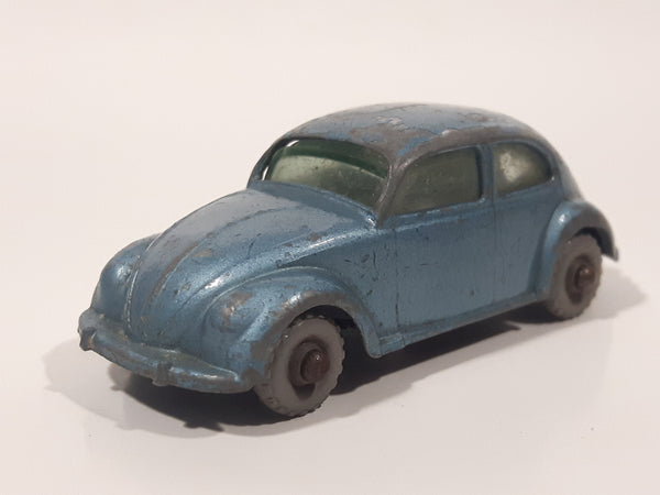 Vintage Lesney No. 25 Volkswagen Beetle Bug Light Metallic Blue Die Cast Toy Car Vehicle
