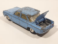 Vintage Corgi Toys Chevrolet Corvair Light Blue 3 3/4" Long Die Cast Toy Car Vehicle with Opening Rear Engine Cover Made in Gt. Britain