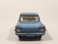 Vintage Corgi Toys Chevrolet Corvair Light Blue 3 3/4" Long Die Cast Toy Car Vehicle with Opening Rear Engine Cover Made in Gt. Britain