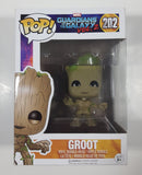 Funko Pop! Marvel Guardians Of The Galaxy Vol. 2 #202 Groot 4" Tall Vinyl Bobble-Head Toy Figure New in Box