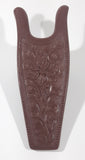 Vintage Acme Style Embossed Recessed Carved Flower Pattern Brown Hard Plastic Cowboy Boot Jack Puller