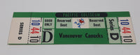 Vintage 1969 1970 Vancouver Canucks Pacific Coliseum WHL Ice Hockey Game Ticket with Johnny Canuck Green Version Series D Section 10 Row 44 Seat 10 Reserved