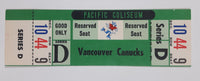 Vintage 1969 1970 Vancouver Canucks Pacific Coliseum WHL Ice Hockey Game Ticket with Johnny Canuck Green Version Series D Section 10 Row 44 Seat 9 Reserved