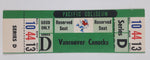 Vintage 1969 1970 Vancouver Canucks Pacific Coliseum WHL Ice Hockey Game Ticket with Johnny Canuck Green Version Series D Section 10 Row 44 Seat 13 Reserved