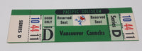 Vintage 1969 1970 Vancouver Canucks Pacific Coliseum WHL Ice Hockey Game Ticket with Johnny Canuck Green Version Series D Section 10 Row 44 Seat 11 Reserved