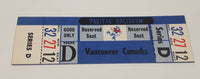 Vintage 1969 1970 Vancouver Canucks Pacific Coliseum WHL Ice Hockey Game Ticket with Johnny Canuck Blue Version Series D Section 32 Row 27 Seat 12 Reserved