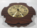 Rare Vintage Phinney Walker Brass Faced 11 3/4" x 11 3/4" Wood Plaque Wall Clock