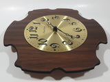 Rare Vintage Phinney Walker Brass Faced 11 3/4" x 11 3/4" Wood Plaque Wall Clock