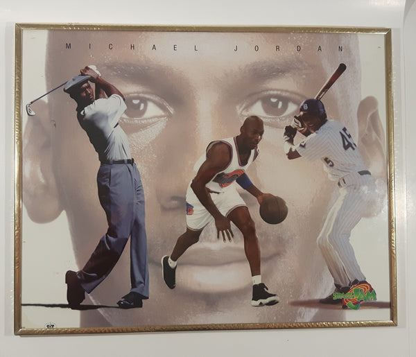 1996 Michael Jordan Golf Basketball Baseball Space Jam Movie 16" x 20" Framed Poster OSP 3132