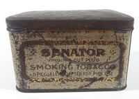 Antique Senator Virginia Cut Plug Smoking Tobacco Specially Adapted For Pipe Use Tin Metal Hinged Container