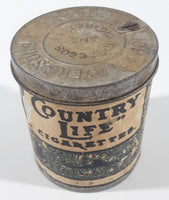 Antique John Player & Sons England Tobaccos and Cigarettes "Country Life" Cigarettes 3" Tall Tin Metal Canister with Paper Label