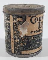 Antique John Player & Sons England Tobaccos and Cigarettes "Country Life" Cigarettes 3" Tall Tin Metal Canister with Paper Label
