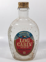 Vintage Log Cabin Syrup Bottle 1776 - Special Bicentennial Glass Flask with Label and Lid