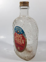 Vintage Log Cabin Syrup Bottle 1776 - Special Bicentennial Glass Flask with Label and Lid