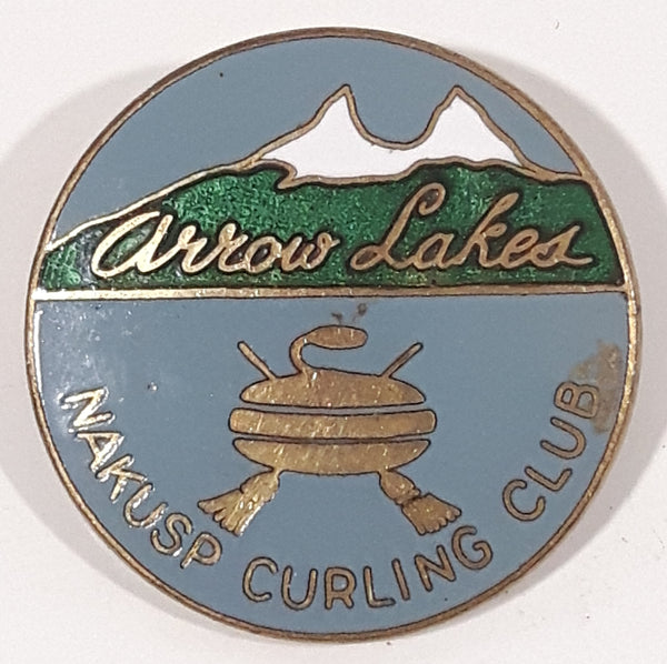 Arrow Lakes Nakusp Curling Club 1 1/8" Enamel Metal Lapel Pin
