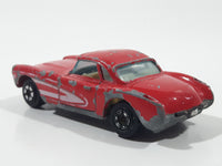 Yatming No. 1079 1957 Chevrolet Corvette Red Die Cast Toy Car Vehicle with Opening Doors (Missing windshield Pillars)