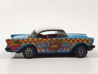 2004 Matchbox Burger Zone '57 Chevrolet Bel Air Hard Top Blue with White Roof Die Cast Toy Car Vehicle