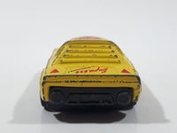 Vintage No. W11 Lancia Stratos Turbo Express #1 Yellow Pull Back Die Cast Toy Car Vehicle