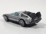 2011 Hot Wheels Universal Studios Back To The Future Time Machine DMC DeLorean Silver Grey Die Cast Toy Car Vehicle