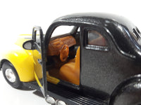 Tootsie Toy Hard Body 1940 Ford Coupe Black with Yellow and White 1/32 Scale Die Cast Toy Car Vehicle with Opening Doors