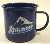 Kokanee Glacier Fresh Beer Dark Blue Enamel Metal Coffee Mug Cup