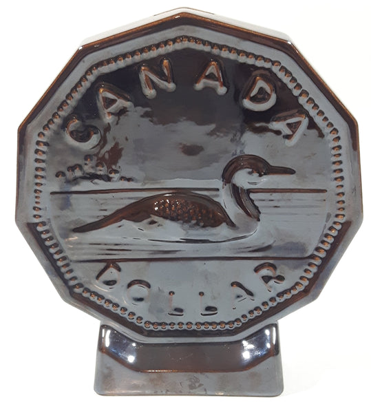 Canada Dollar Loonie 7 1/2" Tall Ceramic Coin Bank