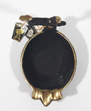 Antique 1940s Paris Art No. 746 Goddess Woman in Pose Art Deco Style 5 3/4" Tall Brass Trimmed Black Cast Iron Ashtray with Original Tags