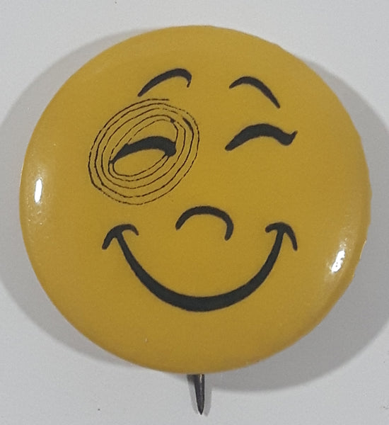Vintage Yellow Smiley Face 1" Button Pin