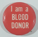 Vintage I am a Blood Donor Small Red 5/8" Button Pin