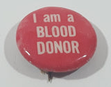 Vintage I am a Blood Donor Small Red 5/8" Button Pin