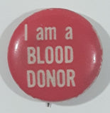 Vintage I am a Blood Donor Small Red 5/8" Button Pin