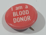 Vintage I am a Blood Donor Small Red 5/8" Button Pin