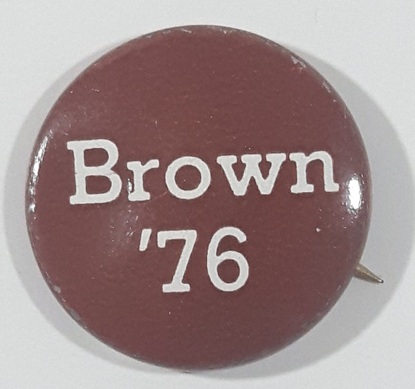 Vintage Jerry Brown '76 For President Small Brown 3/4" Button Pin