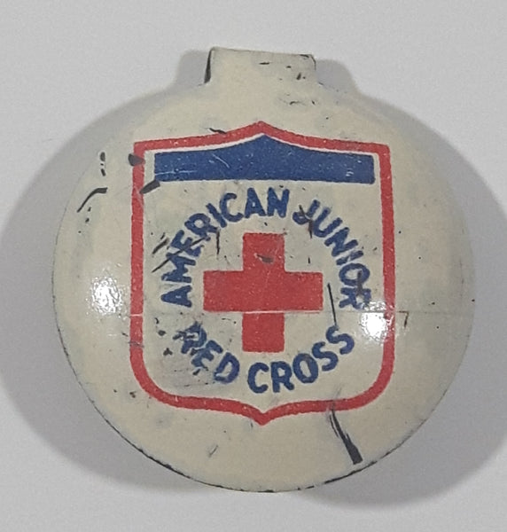 Vintage American Junior Red Cross Fold Over Style 5/8" Metal Tab Clip Pin