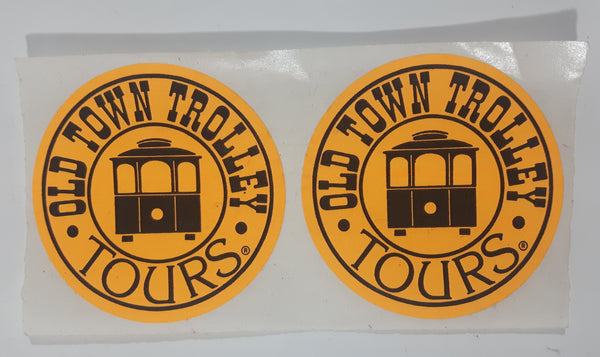 Vintage Old Town Trolley Tours Orange Sticker Set of 2