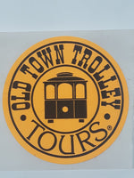 Vintage Old Town Trolley Tours Orange Sticker Set of 2