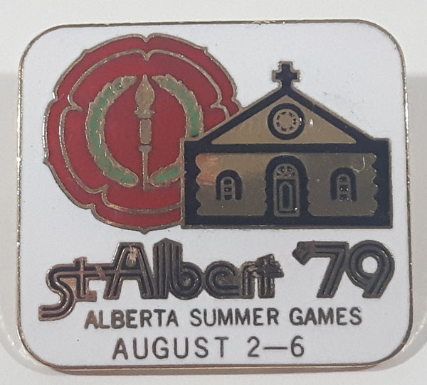Vintage 1979 St. Albert '79 August 2-6 Alberta Summer Games  1 1/8" x 1 1/4" Enamel Metal Lapel Pin